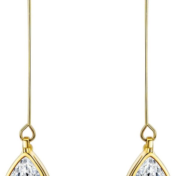 Jewelry - Cubic Zirconia Teardrop Earrings, Diamond Earrings, Wedding Earrings for Brides